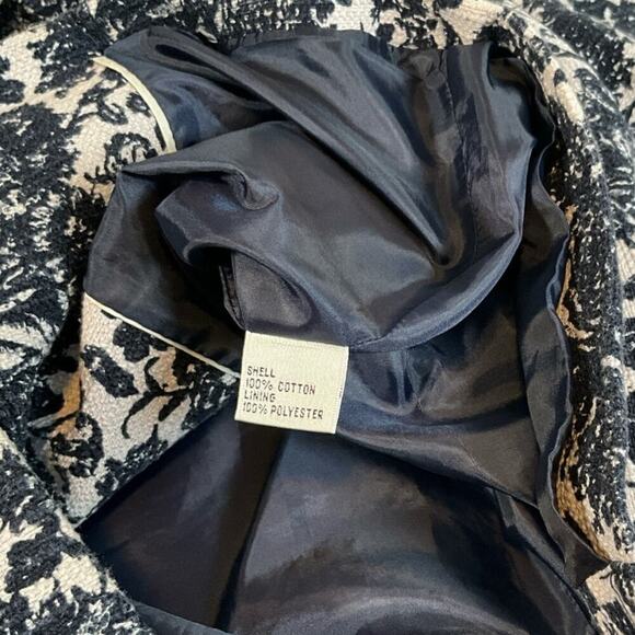 Talbot's Womens Blue & White Floral Cape Style Coat 100% Cotton Classic Size 12 - Picture 12 of 12